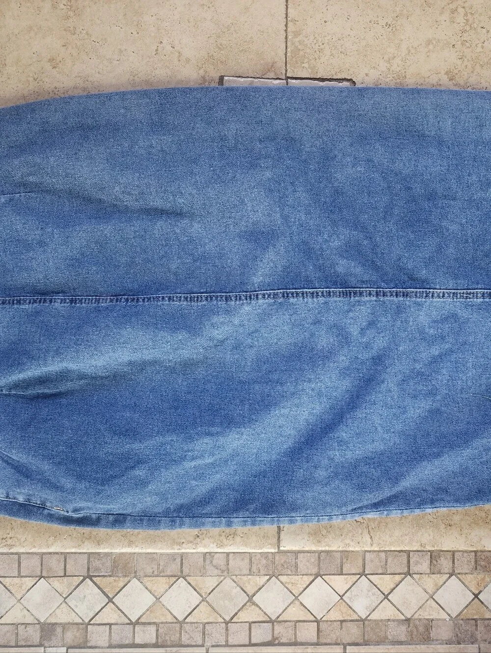 Happily Grey Button-Front Blue Denim Midi Skirt